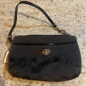 COACH black wristlet, barely used